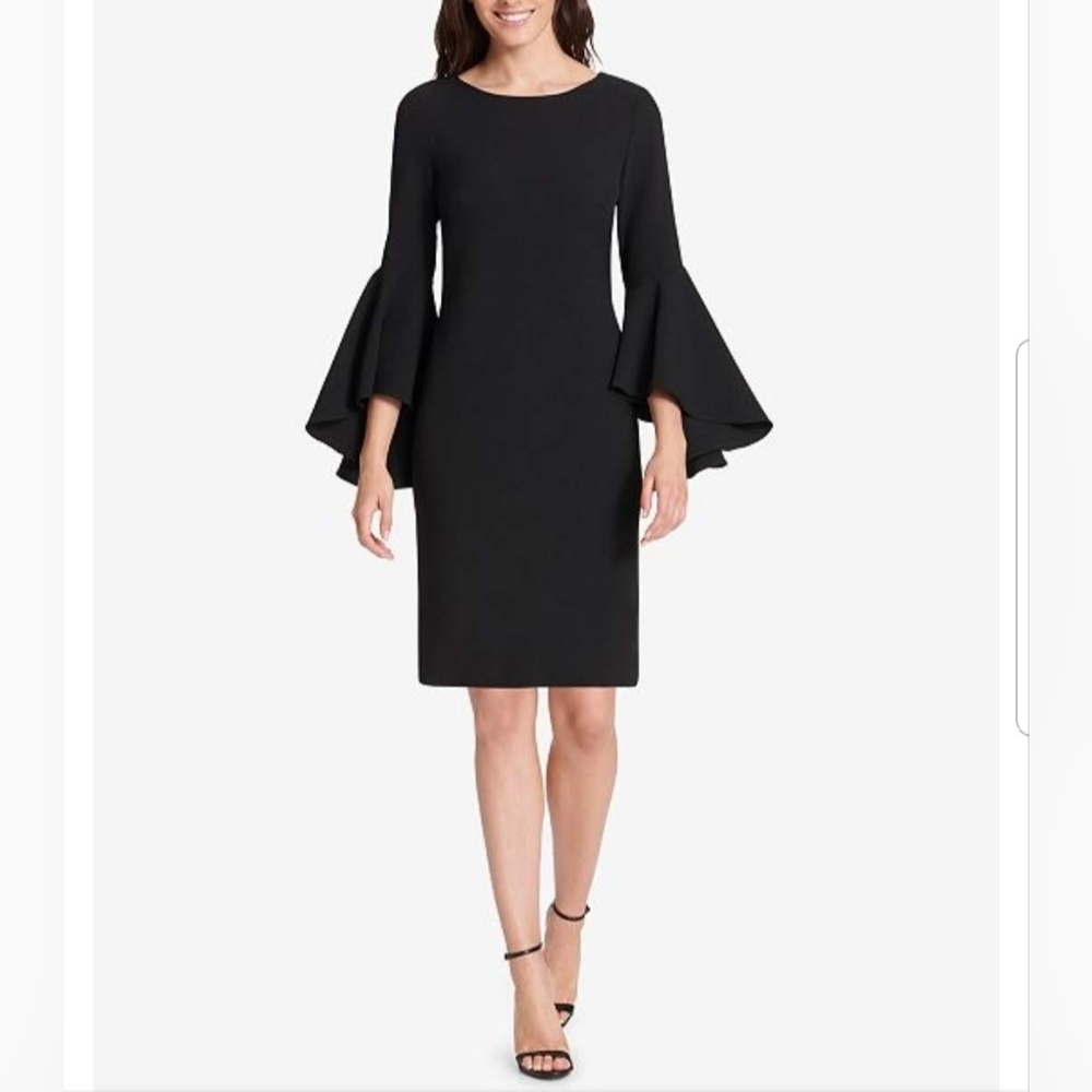 Jessica Howard Black Flare Sleeve Dress